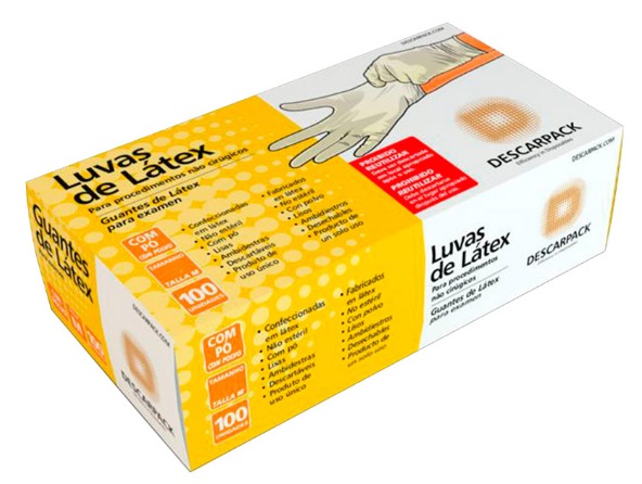 Luva de Procedimento Látex tamanho G Descarpack caixa com 100 und Descarpack