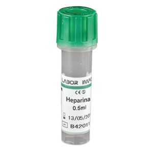 Minitubo coleta com aditivo (VERDE HEPARINA DE SÓDIO 0,5 ML - Plástico) - caixa com 50 und LABOR IMPORT