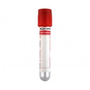 Tubo coleta a vácuo (VERMELHO SILIC. 4 ML - Plástico) - caixa com 100 und